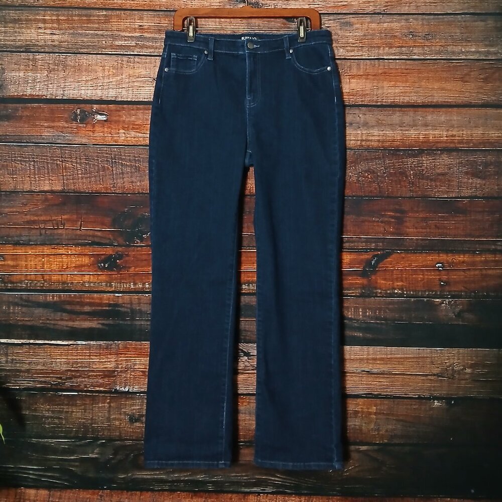 Buffalo David Bitton Jeans 12 32 Alyssa High Rise Straight Dark Wash Stretch - Picture 2 of 9